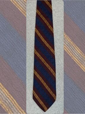 J.Z. Richards Silk Tie Burgundy Navy Gold Stripe